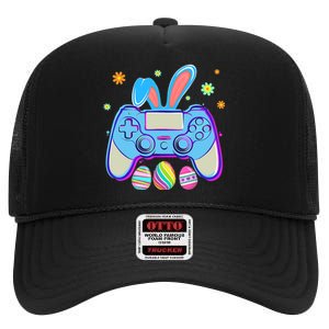 Video Game Easter Bunny Gaming Controller Gamer Boy Girl High Crown Mesh Back Trucker Hat