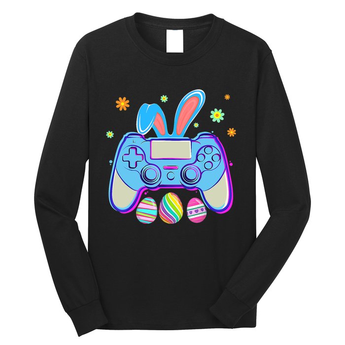 Video Game Easter Bunny Gaming Controller Gamer Boy Girl Long Sleeve Shirt