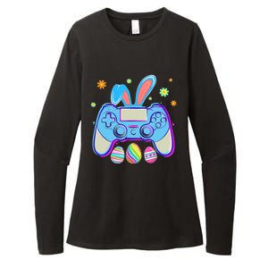 Video Game Easter Bunny Gaming Controller Gamer Boy Girl Womens CVC Long Sleeve Shirt