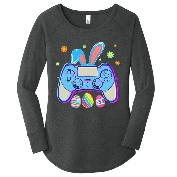 Video Game Easter Bunny Gaming Controller Gamer Boy Girl Women's Perfect Tri Tunic Long Sleeve Shirt