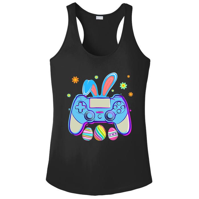 Video Game Easter Bunny Gaming Controller Gamer Boy Girl Ladies PosiCharge Competitor Racerback Tank