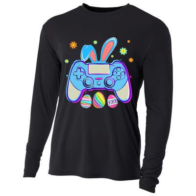 Video Game Easter Bunny Gaming Controller Gamer Boy Girl Cooling Performance Long Sleeve Crew