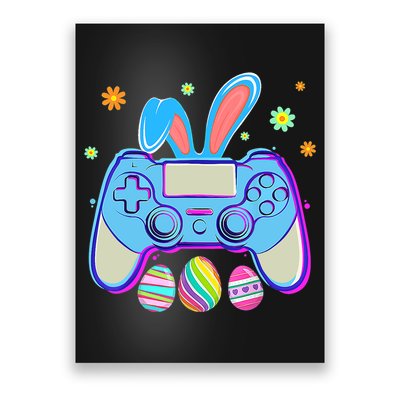 Video Game Easter Bunny Gaming Controller Gamer Boy Girl Poster
