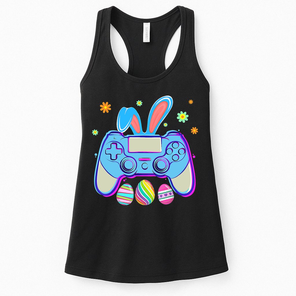 Video Game Easter Bunny Gaming Controller Gamer Boy Girl Womens Tank Top