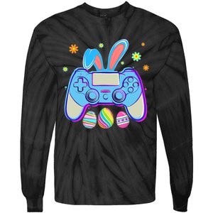 Video Game Easter Bunny Gaming Controller Gamer Boy Girl Tie-Dye Long Sleeve Shirt