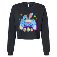 Video Game Easter Bunny Gaming Controller Gamer Boy Girl Cropped Pullover Crew