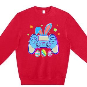 Video Game Easter Bunny Gaming Controller Gamer Boy Girl Premium Crewneck Sweatshirt