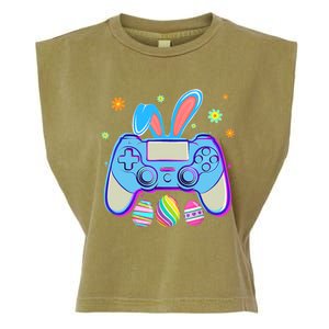 Video Game Easter Bunny Gaming Controller Gamer Boy Girl Garment-Dyed Women's Muscle Tee