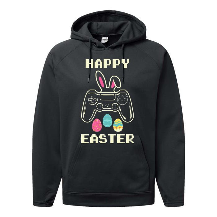 Video Game Easter Bunny Gaming funny ester day Performance Fleece Hoodie