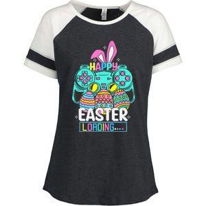 Video Game Easter Bunny Gaming Controller Gamer Enza Ladies Jersey Colorblock Tee