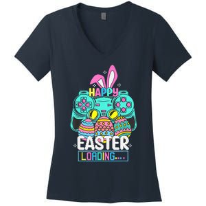 Video Game Easter Bunny Gaming Controller Gamer Women's V-Neck T-Shirt