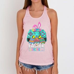 Video Game Easter Bunny Gaming Controller Gamer Women's Knotted Racerback Tank