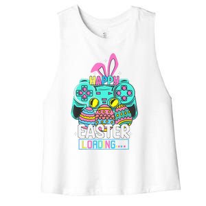 Video Game Easter Bunny Gaming Controller Gamer Women's Racerback Cropped Tank