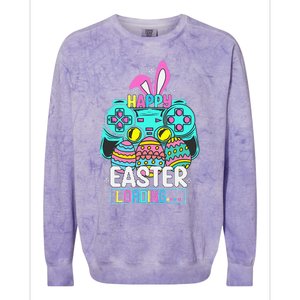 Video Game Easter Bunny Gaming Controller Gamer Colorblast Crewneck Sweatshirt