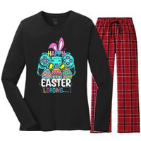 Video Game Easter Bunny Gaming Controller Gamer Women's Long Sleeve Flannel Pajama Set 