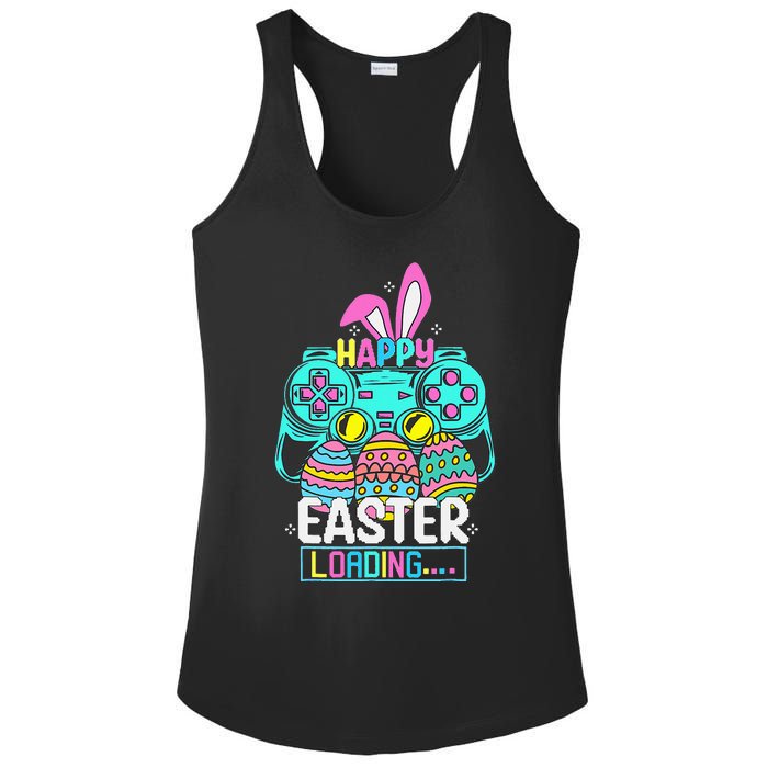 Video Game Easter Bunny Gaming Controller Gamer Ladies PosiCharge Competitor Racerback Tank