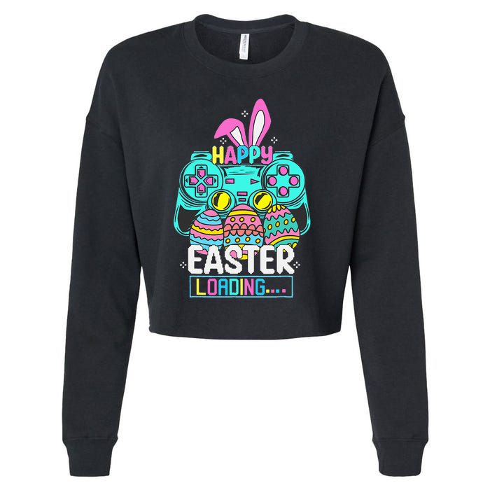 Video Game Easter Bunny Gaming Controller Gamer Cropped Pullover Crew