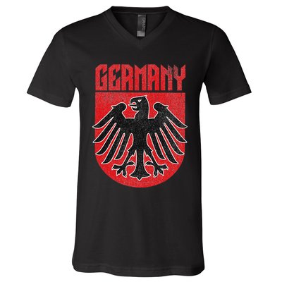 Vintage German Eagle Deutschland Red Stocking Stuffer V-Neck T-Shirt