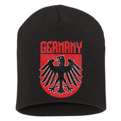 Vintage German Eagle Deutschland Red Stocking Stuffer Short Acrylic Beanie