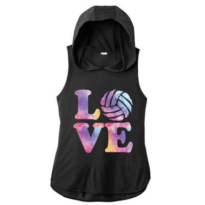 Volleyball Gift For Teen Girls Women Love Volleyball Gift Ladies PosiCharge Tri-Blend Wicking Draft Hoodie Tank