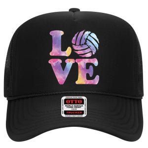 Volleyball Gift For Teen Girls Women Love Volleyball Gift High Crown Mesh Back Trucker Hat