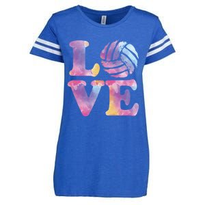 Volleyball Gift For Teen Girls Women Love Volleyball Gift Enza Ladies Jersey Football T-Shirt