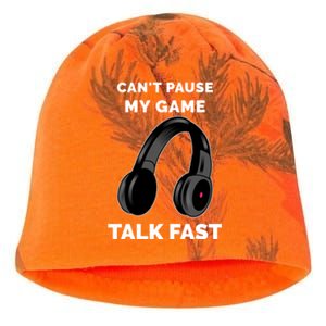 Video Gamer Funny Cant Pause My Game Talk Fast Meaningful Gift Kati - Camo Knit Beanie