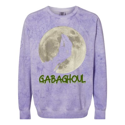 Vintage Gabaghoul Funny Hand Moon Halloween Colorblast Crewneck Sweatshirt