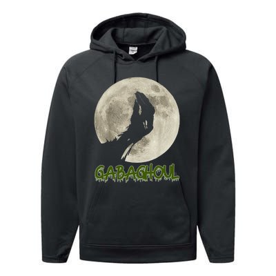 Vintage Gabaghoul Funny Hand Moon Halloween Performance Fleece Hoodie