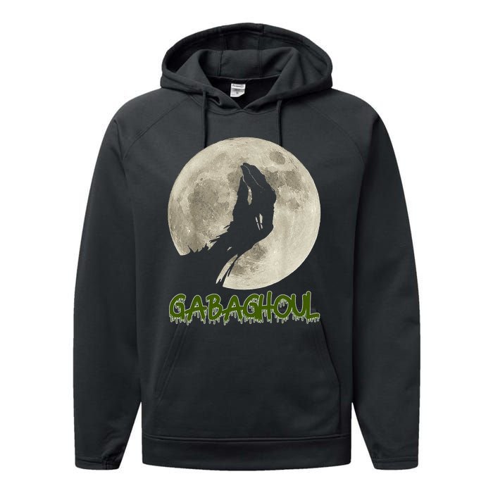 Vintage Gabaghoul Funny Hand Moon Halloween Performance Fleece Hoodie