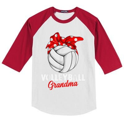 Volleyball Grandma For  Family Matching Players Team Kids Colorblock Raglan Jersey