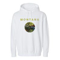 Vintage Grunge Flag Of Montana Patriotic Matching Group Garment-Dyed Fleece Hoodie