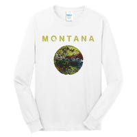 Vintage Grunge Flag Of Montana Patriotic Matching Group Tall Long Sleeve T-Shirt