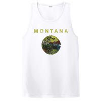 Vintage Grunge Flag Of Montana Patriotic Matching Group PosiCharge Competitor Tank