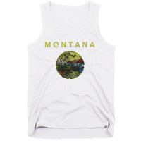 Vintage Grunge Flag Of Montana Patriotic Matching Group Tank Top