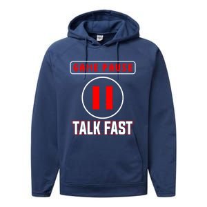 Video Gamer Funny I Cant Pause My Game Talk Fast Gift Performance Fleece Hoodie