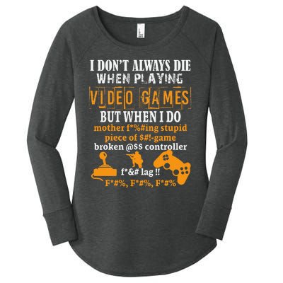 Video Games Funny Gamer For Console Gaming Fans Women's Perfect Tri Tunic Long Sleeve Shirt