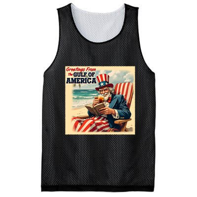 Vintage Greetings From The Gulf Of America Uncle Sam Mesh Reversible Basketball Jersey Tank