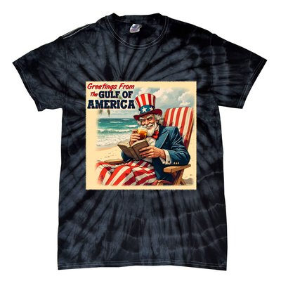 Vintage Greetings From The Gulf Of America Uncle Sam Tie-Dye T-Shirt
