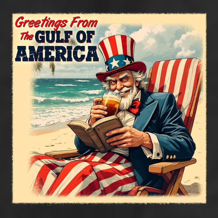 Vintage Greetings From The Gulf Of America Uncle Sam Trucker Hat
