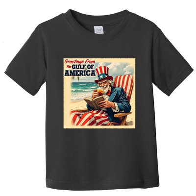 Vintage Greetings From The Gulf Of America Uncle Sam Toddler T-Shirt