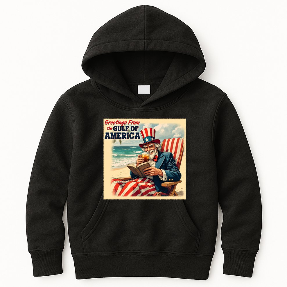 Vintage Greetings From The Gulf Of America Uncle Sam Kids Hoodie