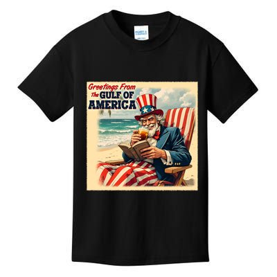 Vintage Greetings From The Gulf Of America Uncle Sam Kids T-Shirt