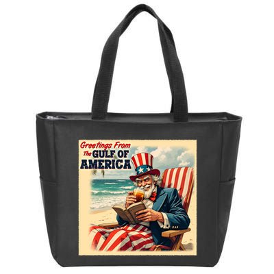 Vintage Greetings From The Gulf Of America Uncle Sam Zip Tote Bag