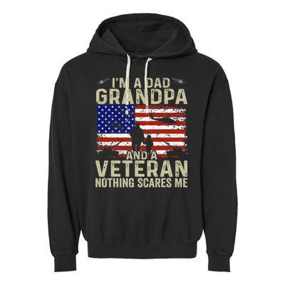 Veteran Grandpa For Grandpa Veteran Fathers Day Garment-Dyed Fleece Hoodie