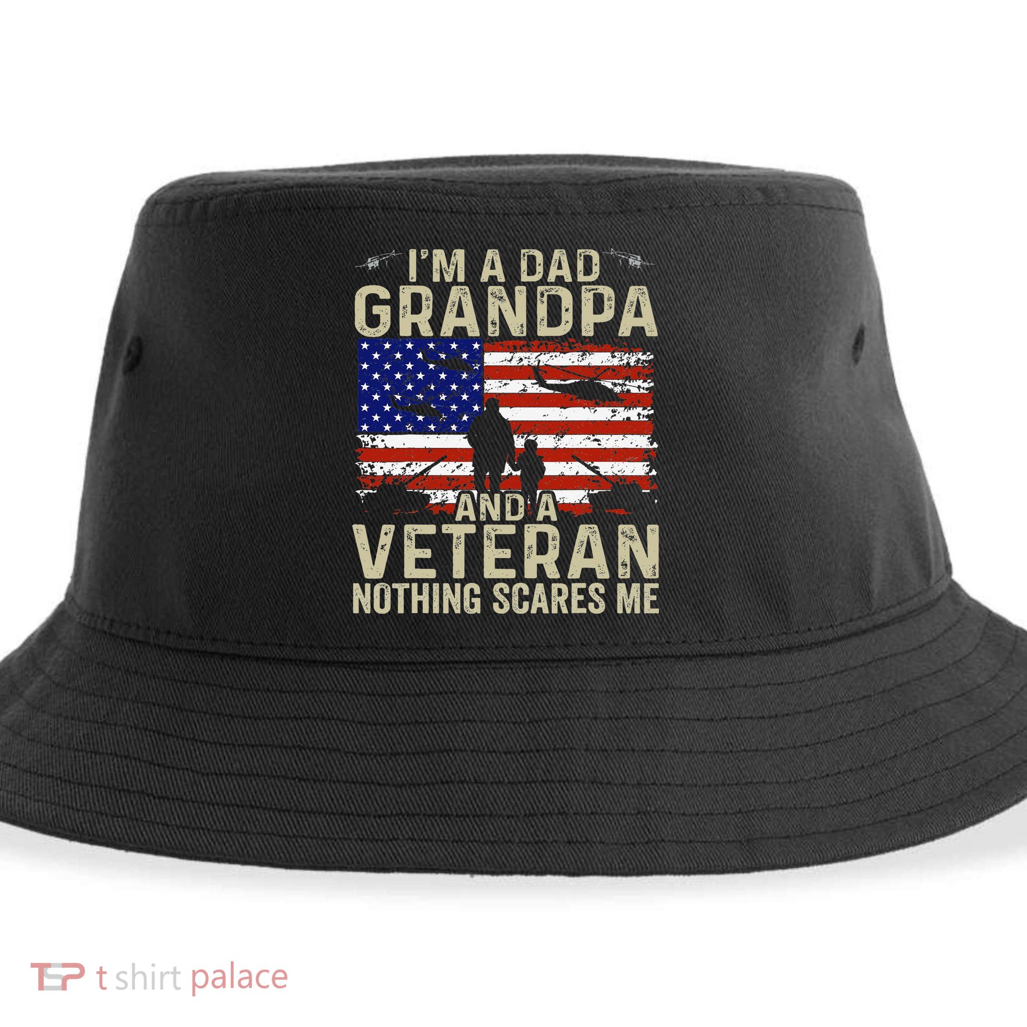 Veteran Grandpa For Grandpa Veteran Fathers Day Sustainable Bucket Hat