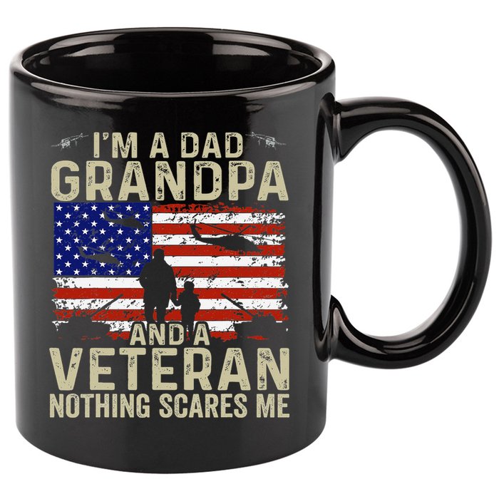 Veteran Grandpa For Grandpa Veteran Fathers Day 11oz C Handle Ceramic Mug