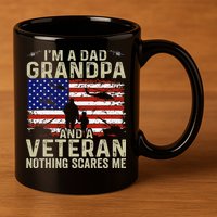 Veteran Grandpa For Grandpa Veteran Fathers Day 11oz C Handle Ceramic Mug