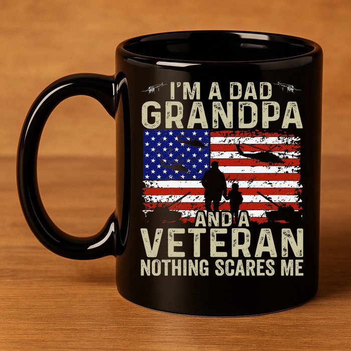 Veteran Grandpa For Grandpa Veteran Fathers Day 11oz C Handle Ceramic Mug