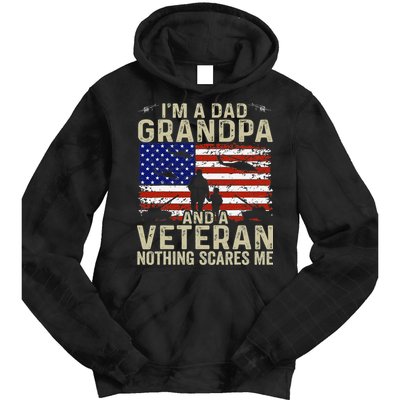 Veteran Grandpa For Grandpa Veteran Fathers Day Tie Dye Hoodie